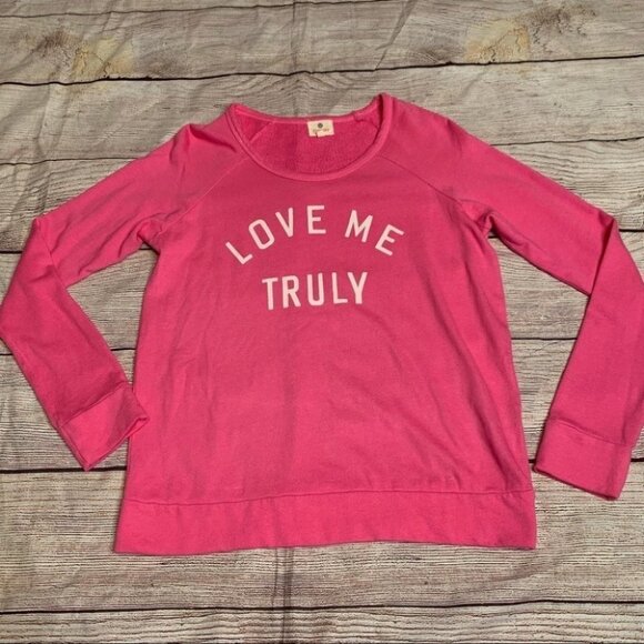 Sundry Tops - Sundry Love Me Truly Pink Sweatshirt Size 0